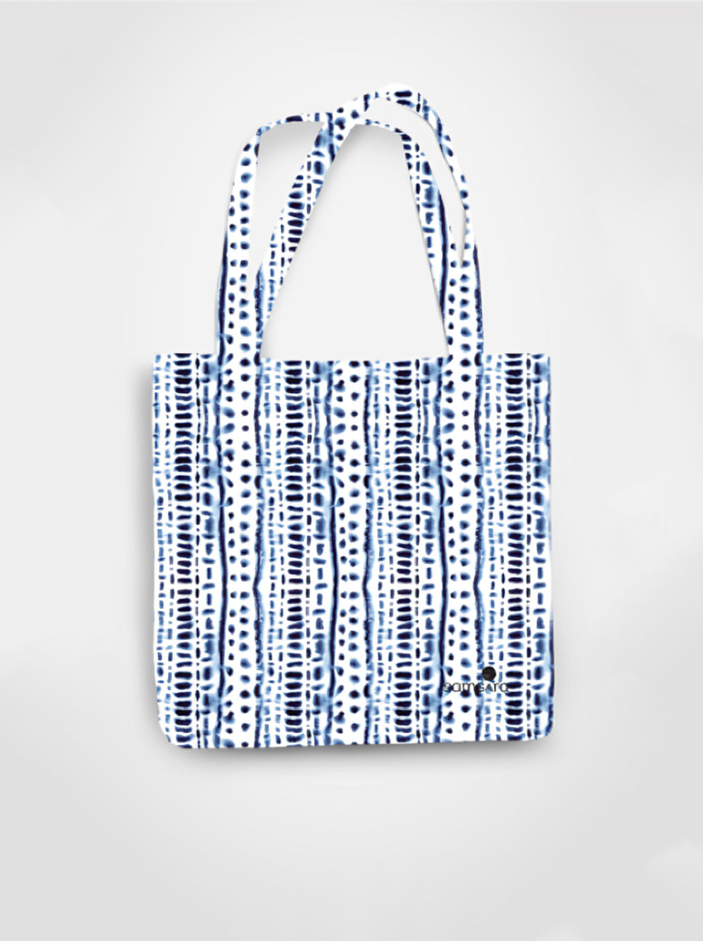 Cotton tote bag with indigo shibori tie-dye all-over print - traditional art bag by Samsara Mumbai