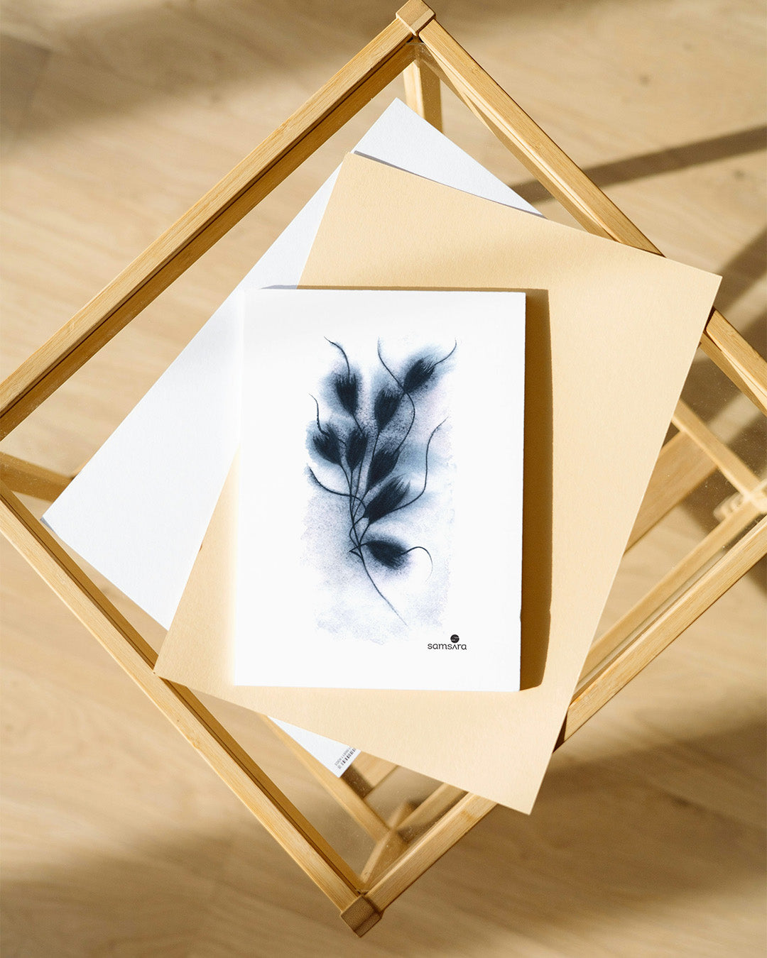 Contemporary dark art print for dramatic wall decor - modern botanical art by Samsara