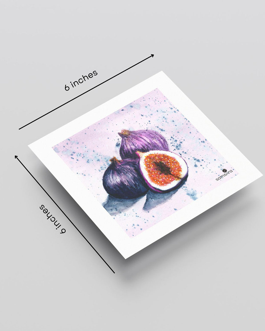 Kitchen wall art print with purple fig design - fruit decor for dining room by Samsara Mumbai