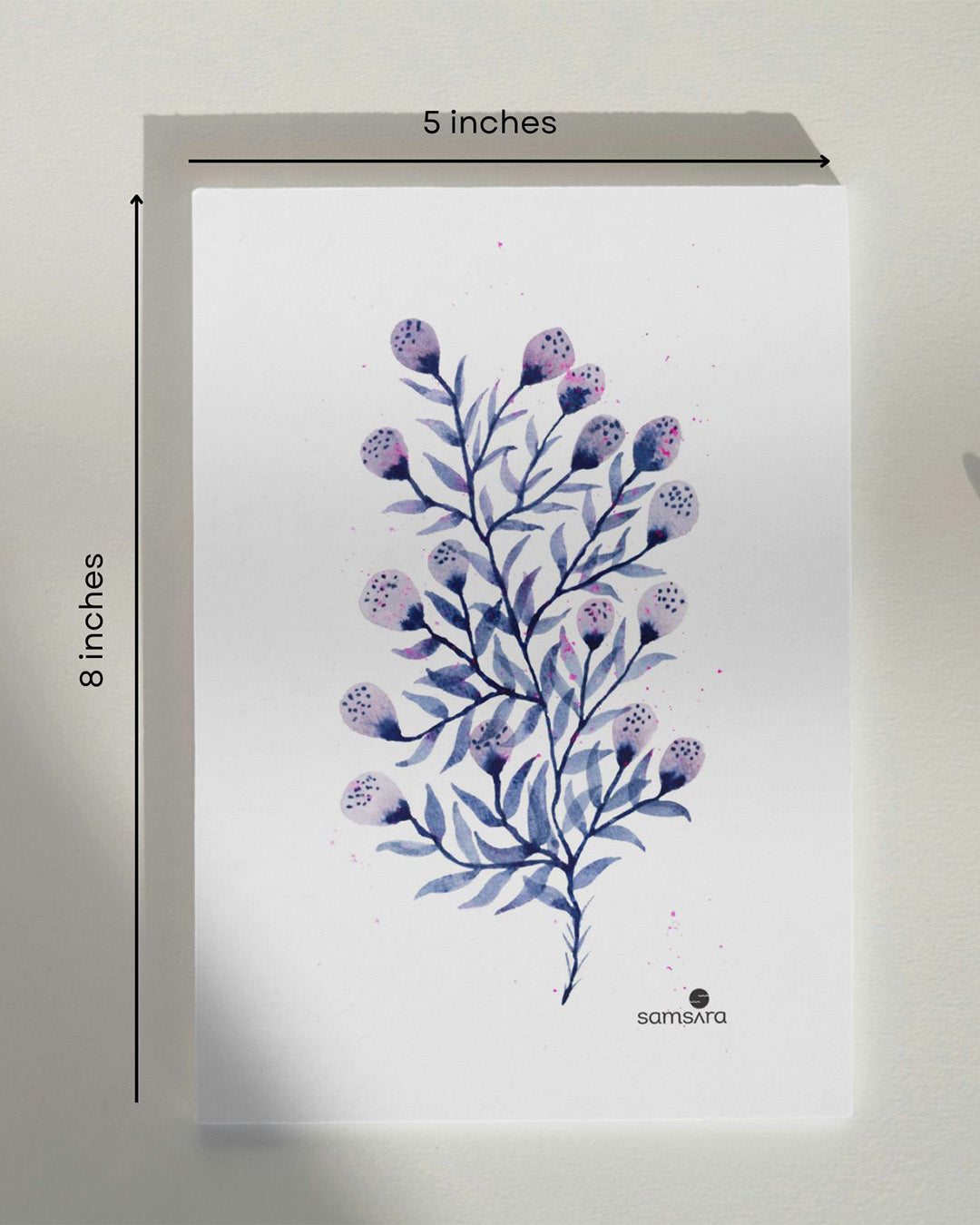 Elegant botanical art print for reading nook - sophisticated purple wall decor by Samsara