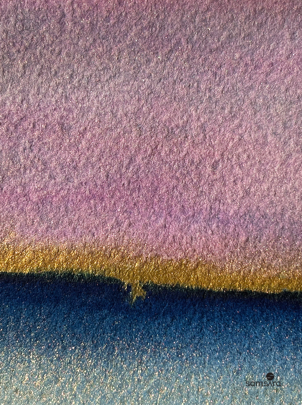 Original framed sunset painting for bedroom wall - peaceful horizon art by Samsara Mumbai
