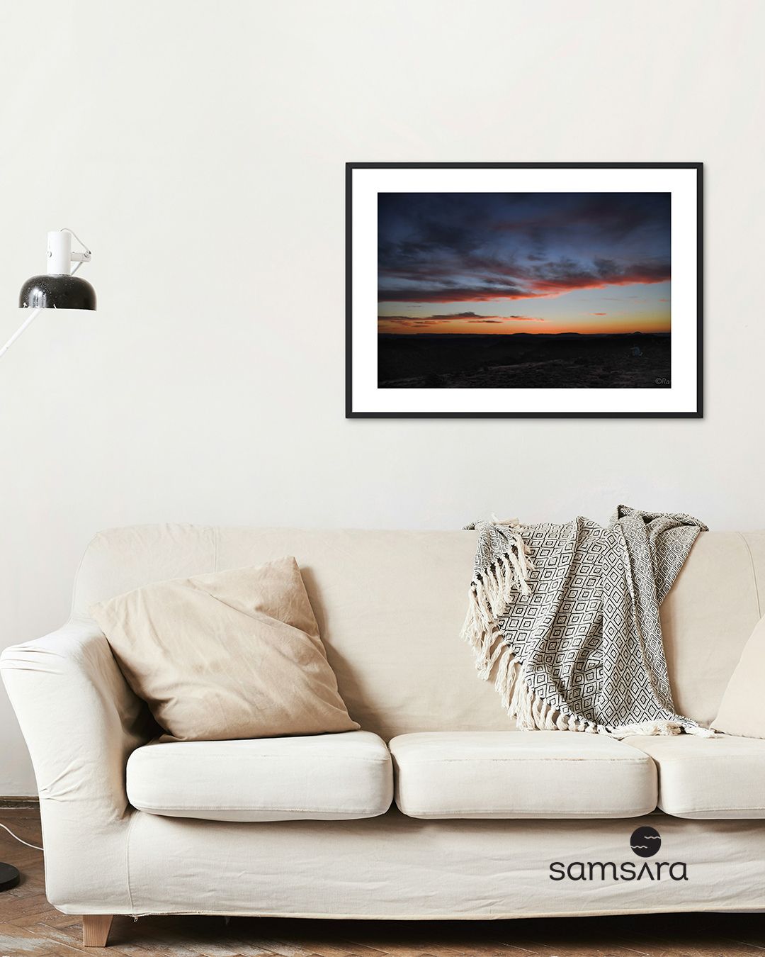 Soft sunset fine art print for calming home decor - desert landscape photography by Samsara