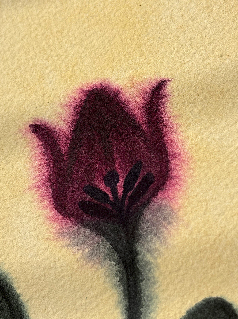 Handpainted floral watercolor for bedroom wall - romantic botanical meditation art by Samsara