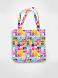 Cotton tote bag with colorful mosaic watercolor all-over print - abstract art bag by Samsara