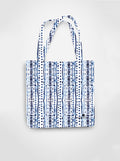 Cotton tote bag with indigo shibori tie-dye all-over print - traditional art bag by Samsara Mumbai