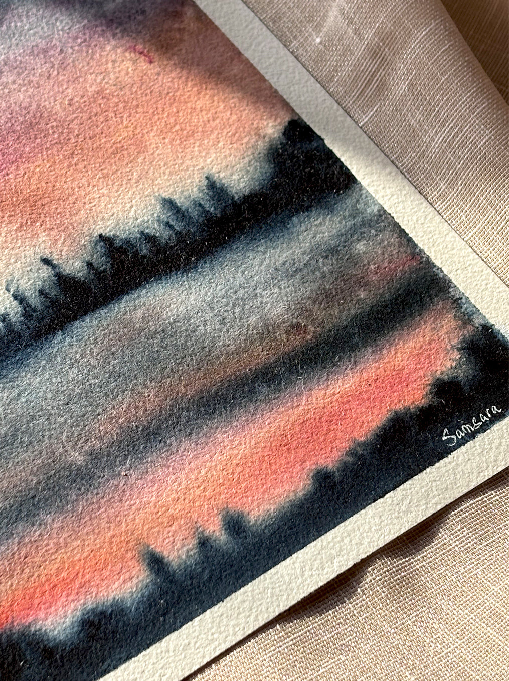 Handpainted earth tone abstract for modern decor - cosmic inspired meditation wall art by Samsara Mumbai