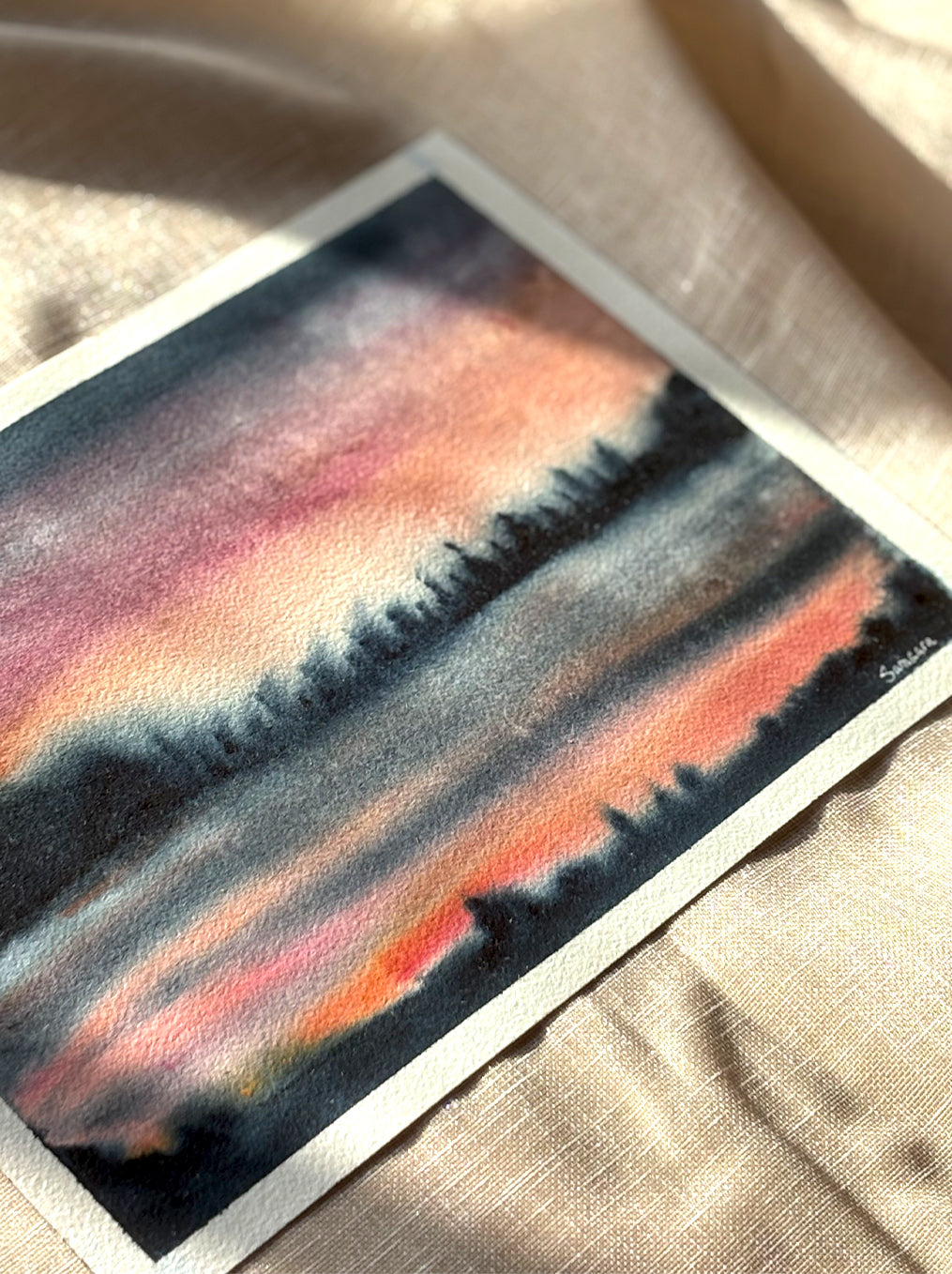 Handpainted earth tone abstract for modern decor - cosmic inspired meditation wall art by Samsara Mumbai