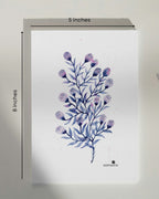 Elegant botanical art print for reading nook - sophisticated purple wall decor by Samsara