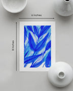 Flowing blue art print for office wellness space - calming abstract wall decor by Samsara