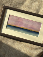Original framed abstract art for wellness room - serene pink blue wall decor by Samsara