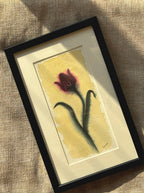 Original framed tulip painting for spring decor - botanical meditation wall art by Samsara Mumbai (SOLD OUT)