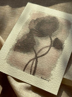 Handpainted nostalgic watercolor for reading nook - vintage style botanical wall art by Samsara