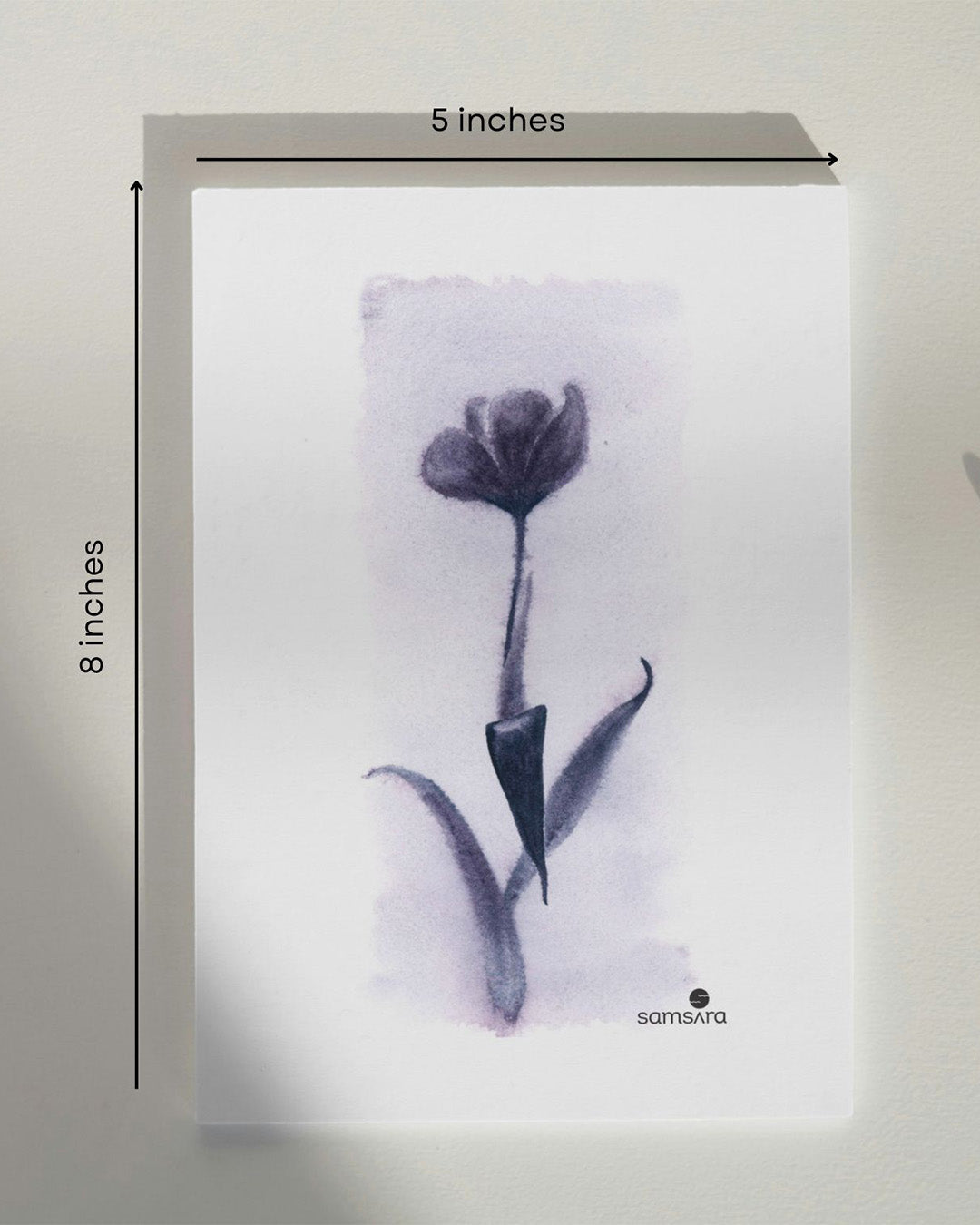 Soft minimal watercolor art print for meditation space - serene purple wall decor by Samsara