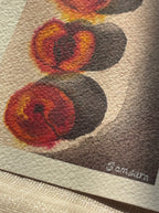Handpainted peach meditation art for dining room - contemplative still life by Samsara
