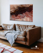 Color abstract photography print of rose red rock formations - Petra geological art by Samsara
