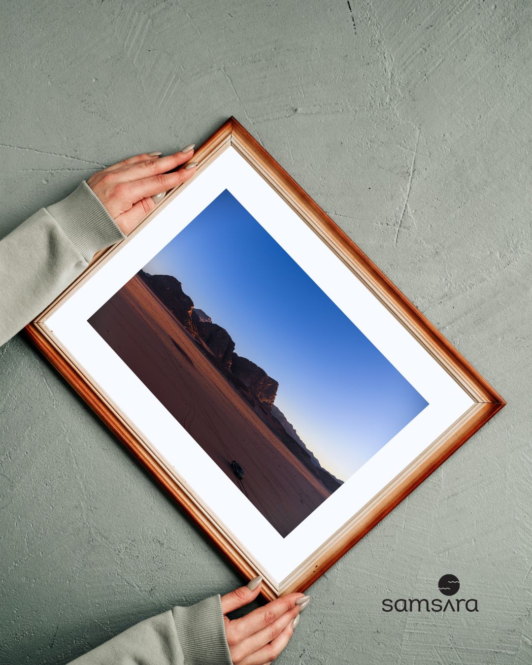 Twilight desert landscape print for living room decor - fine art photography by Samsara